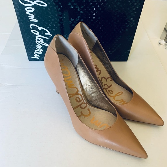 Sam Edelman natural tan color soft real leather shoes pump stiletto US 10 - Picture 2 of 9